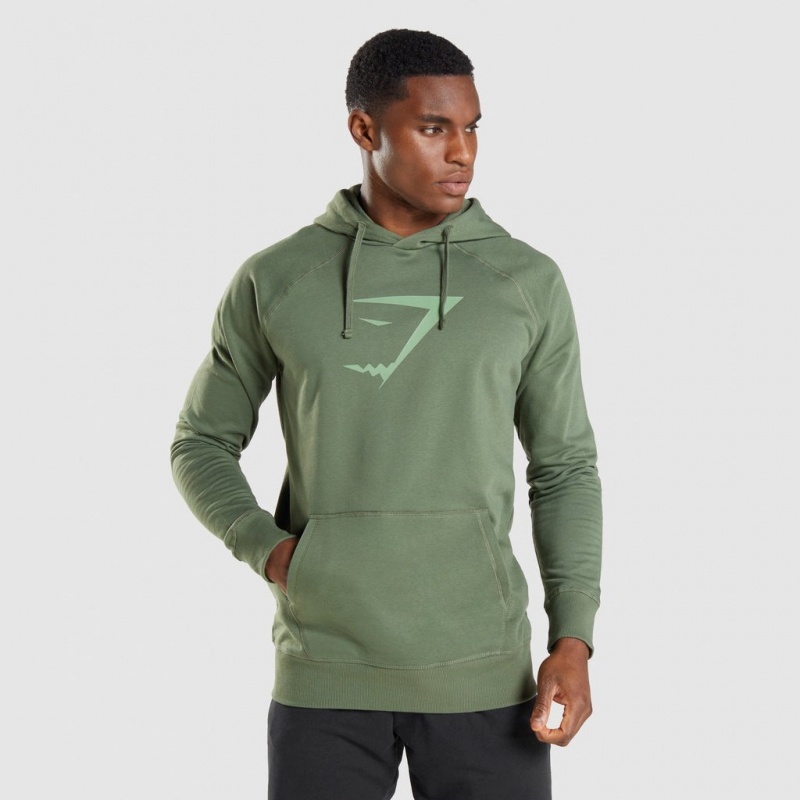 Φουτερ με Κουκουλα Gymshark Sharkhead Infill πρασινο | 748TQBFKN