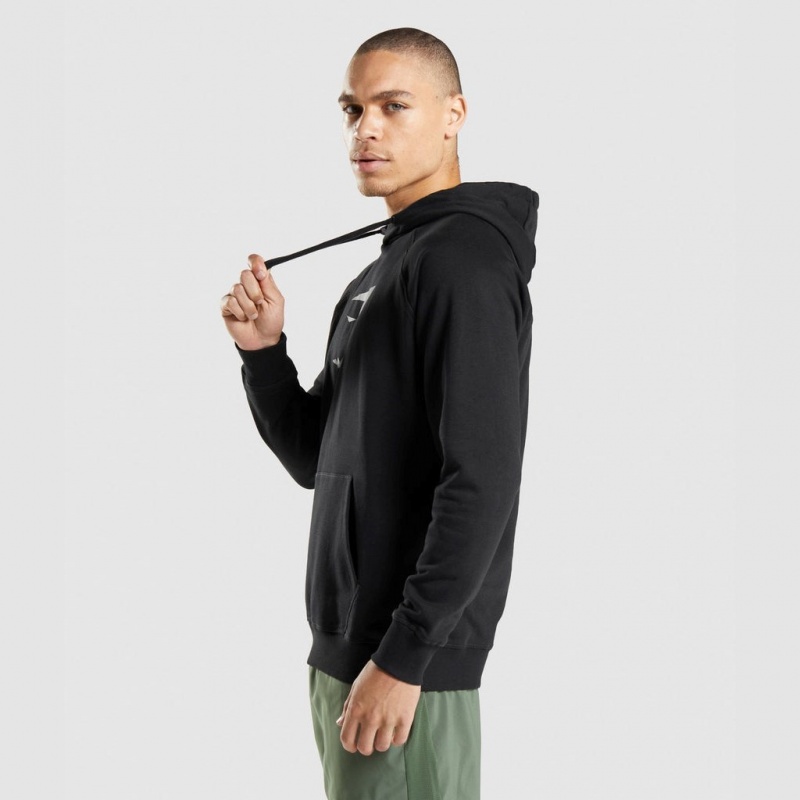 Φουτερ με Κουκουλα Gymshark Sharkhead Infill μαυρα | 985BPRZMY