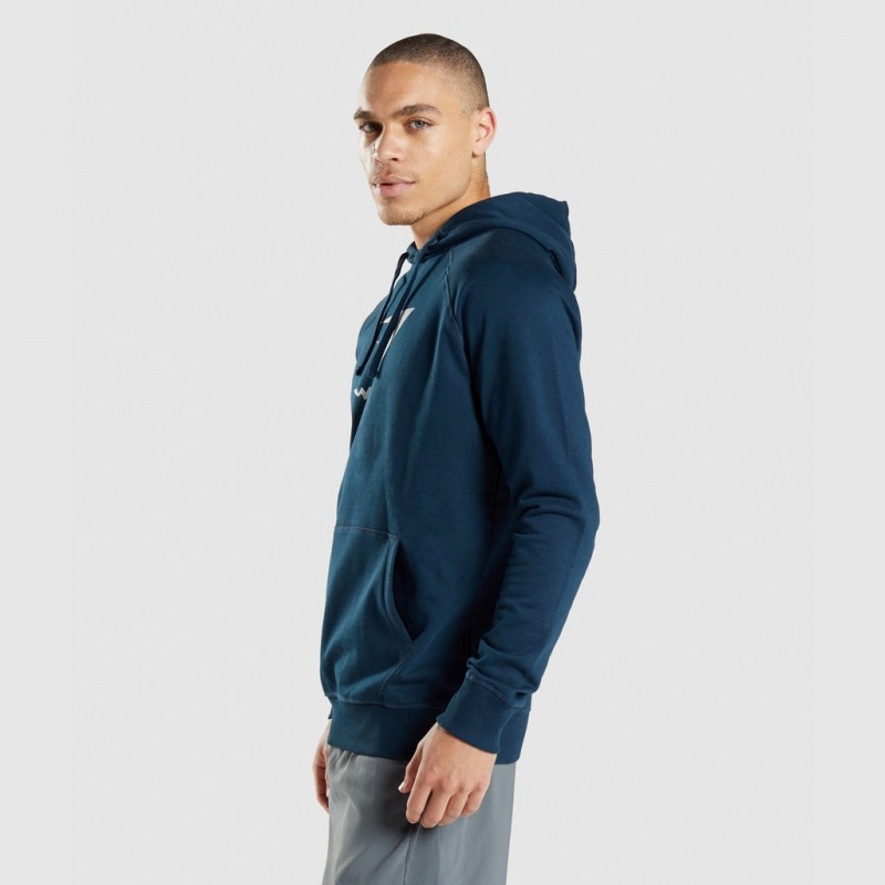 Φουτερ με Κουκουλα Gymshark Sharkhead Infill σκουρο μπλε | 179WBFYDV