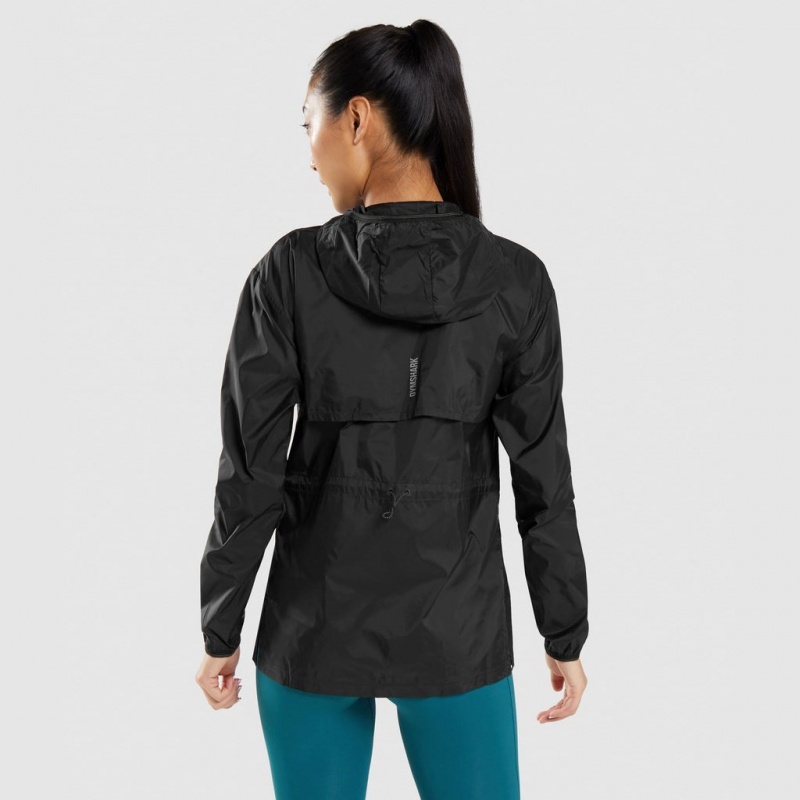 Φουτερ με Κουκουλα Gymshark Speed Windbreaker μαυρα | 015PMTHWF