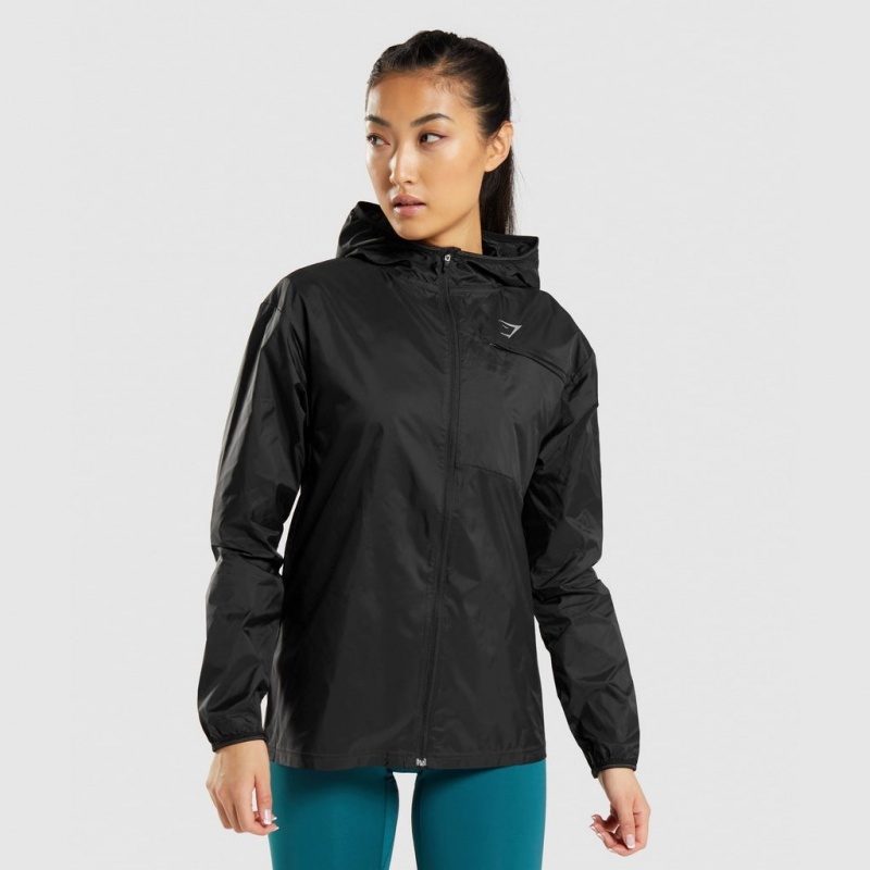 Φουτερ με Κουκουλα Gymshark Speed Windbreaker μαυρα | 015PMTHWF