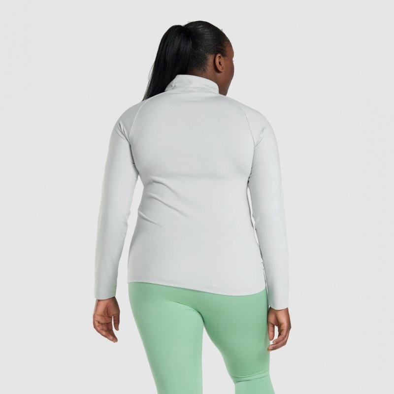 Φουτερ με Κουκουλα Gymshark Αθλητικά 1/4 Zip ανοιχτο γκρι | 847PHVSUT