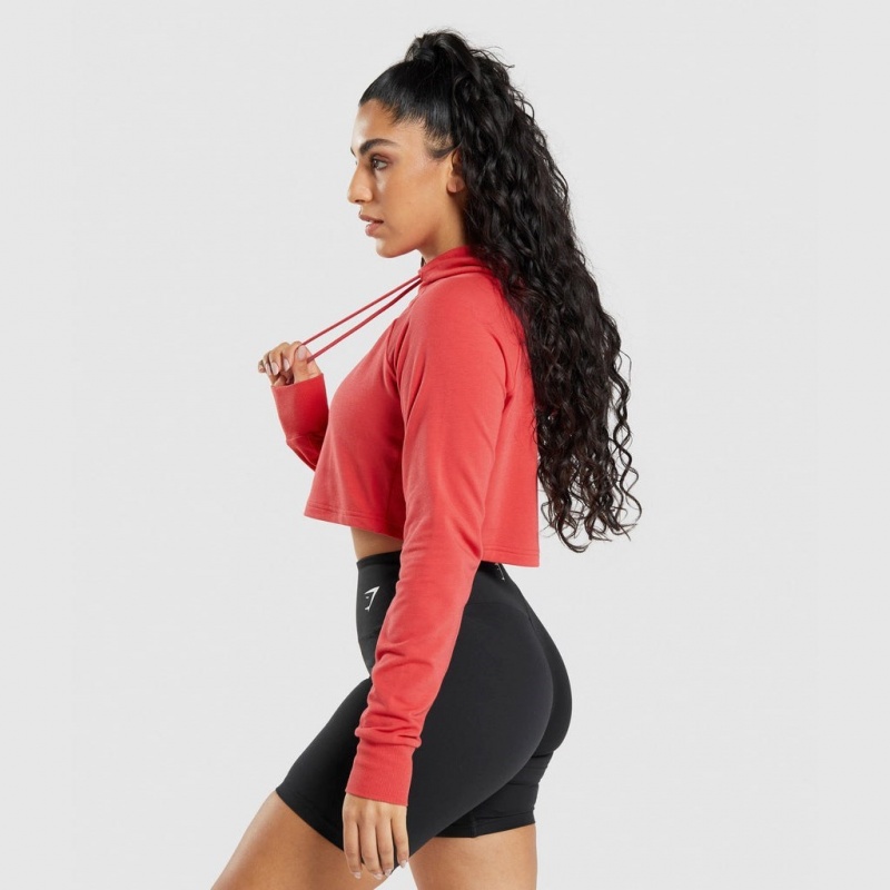 Φουτερ με Κουκουλα Gymshark Αθλητικά Cropped κοκκινα | 041DMZCUE