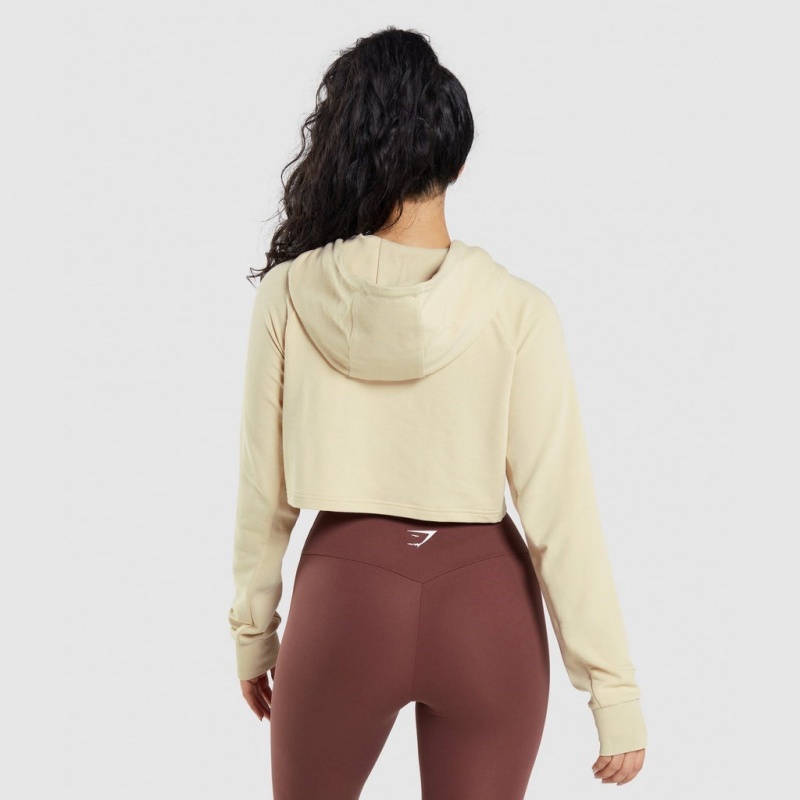 Φουτερ με Κουκουλα Gymshark Αθλητικά Cropped καφε | 458RTCPBQ