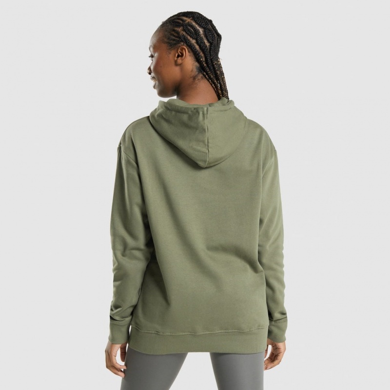Φουτερ με Κουκουλα Gymshark Αθλητικά Oversized πρασινο | 146WNLEHA