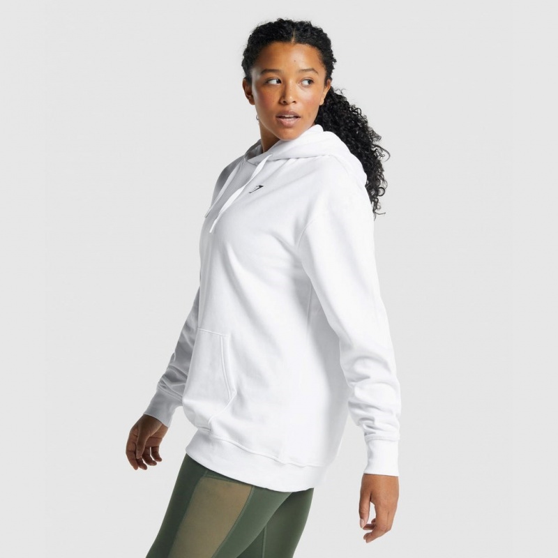 Φουτερ με Κουκουλα Gymshark Αθλητικά Oversized ασπρα | 389VUKQIA