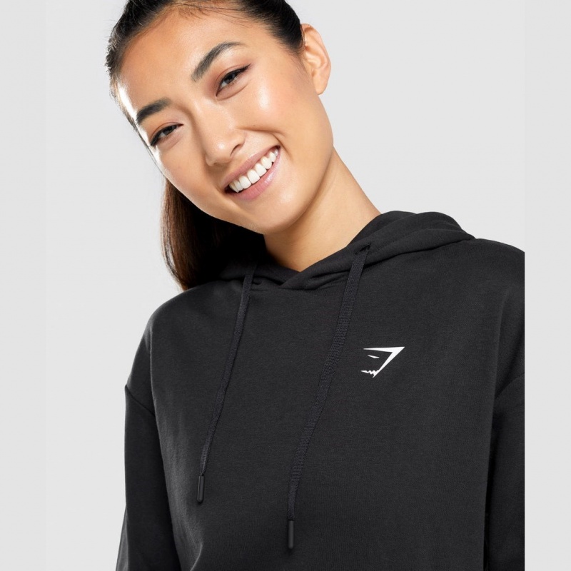 Φουτερ με Κουκουλα Gymshark Αθλητικά Oversized μαυρα | 492CMEWPR
