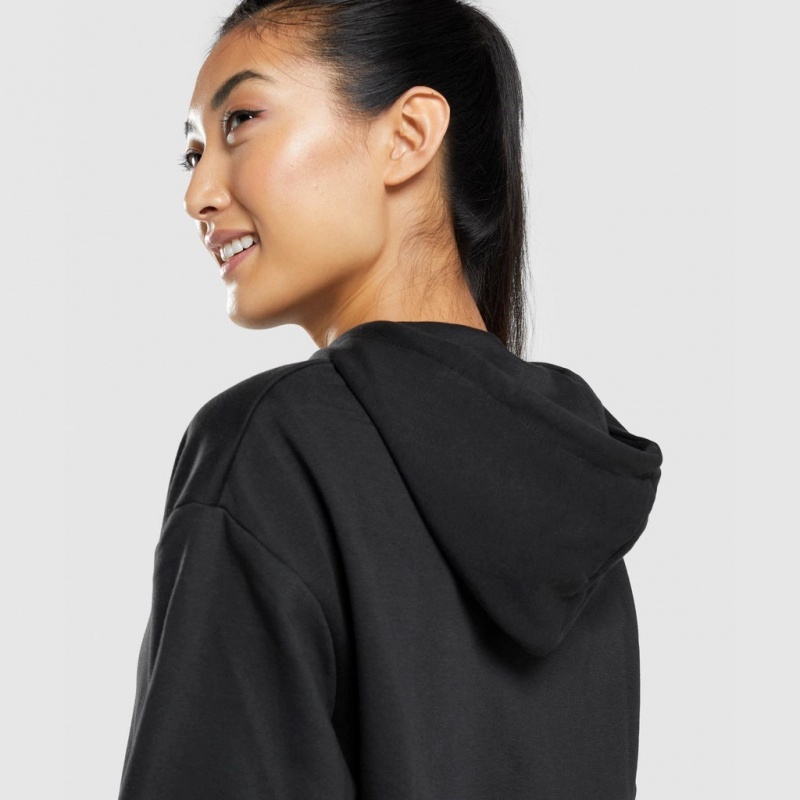 Φουτερ με Κουκουλα Gymshark Αθλητικά Oversized μαυρα | 492CMEWPR