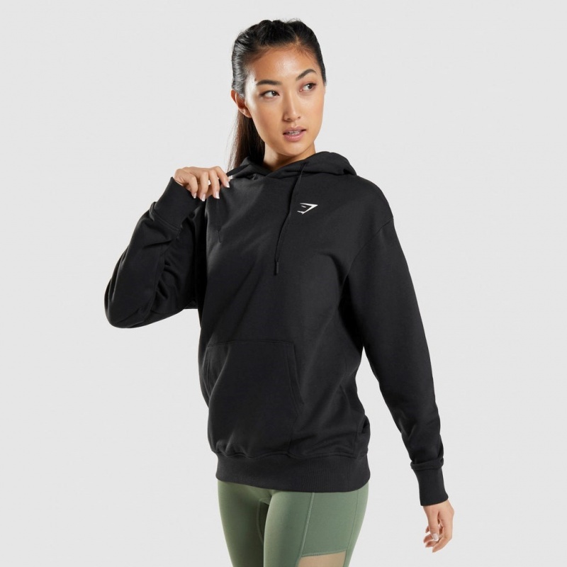 Φουτερ με Κουκουλα Gymshark Αθλητικά Oversized μαυρα | 492CMEWPR