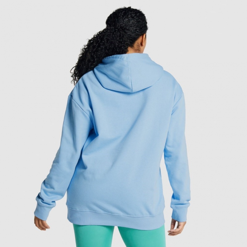 Φουτερ με Κουκουλα Gymshark Αθλητικά Oversized ανοιχτο μπλε | 680OGMCEB