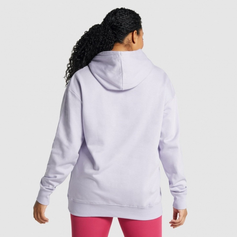 Φουτερ με Κουκουλα Gymshark Αθλητικά Oversized ανοιχτο μωβ | 908DOQTXU