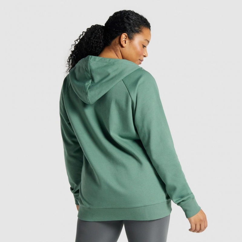 Φουτερ με Κουκουλα Gymshark Αθλητικά Zip Up πρασινο | 217BJDHNM