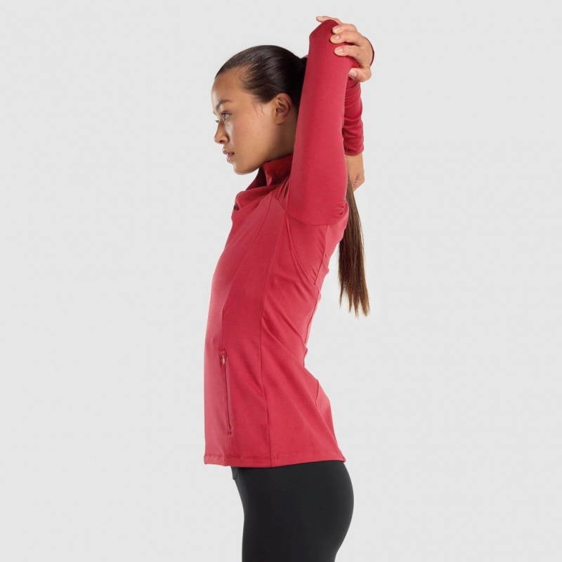 Φουτερ με Κουκουλα Gymshark Αθλητικά Zip Up μπορντο | 548XAWEIS