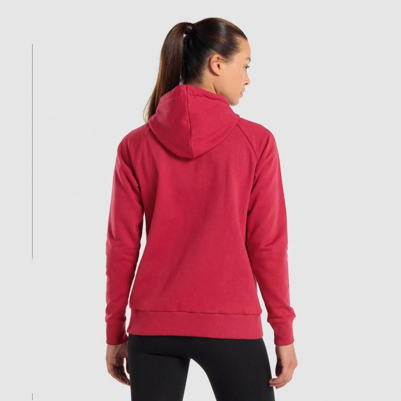 Φουτερ με Κουκουλα Gymshark Αθλητικά Zip Up μπορντο | 742QOWUBI