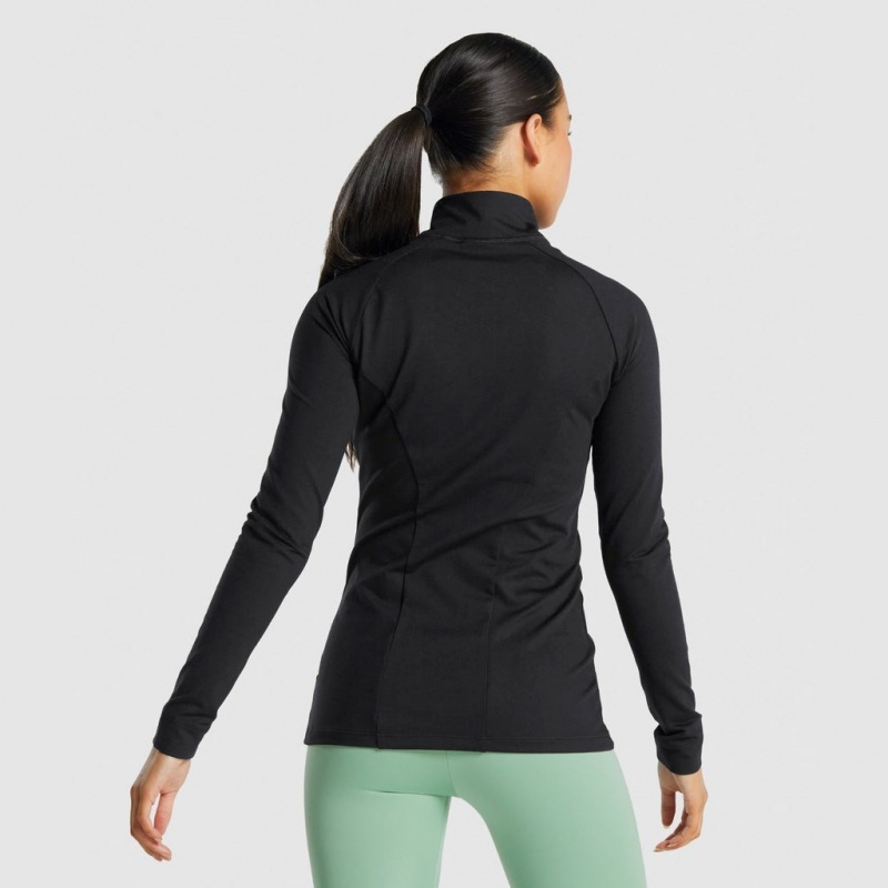 Φουτερ με Κουκουλα Gymshark Αθλητικά Zip Up μαυρα | 856YRJZKB