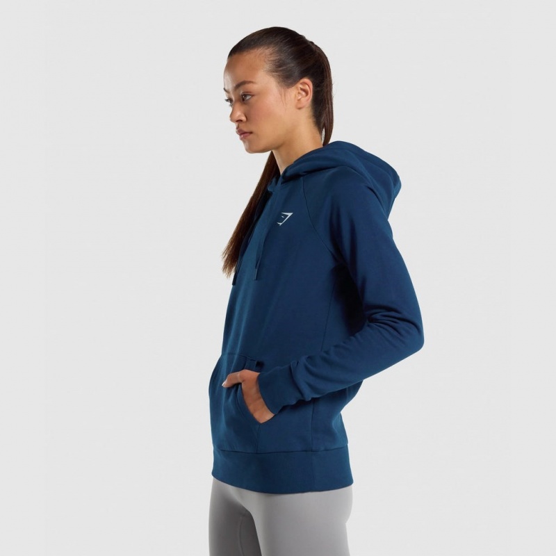 Φουτερ με Κουκουλα Gymshark Αθλητικά σκουρο μπλε | 642EBVARM