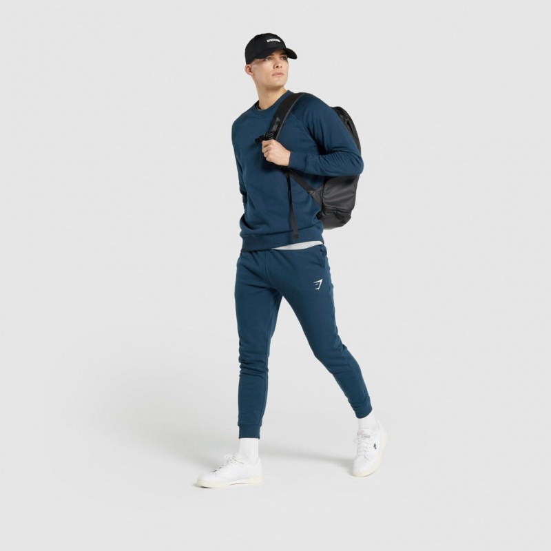 παντελονι jogger Gymshark Crest σκουρο μπλε | 753HSPIEM