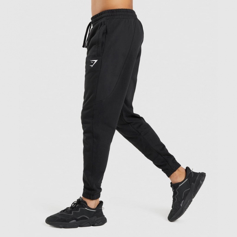 παντελονι jogger Gymshark Essential Oversized μαυρα | 928AGBTZW