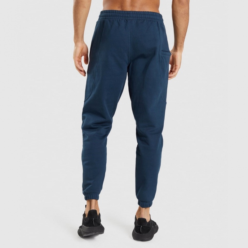 παντελονι jogger Gymshark Essential Oversized σκουρο μπλε | 765DWJBZK