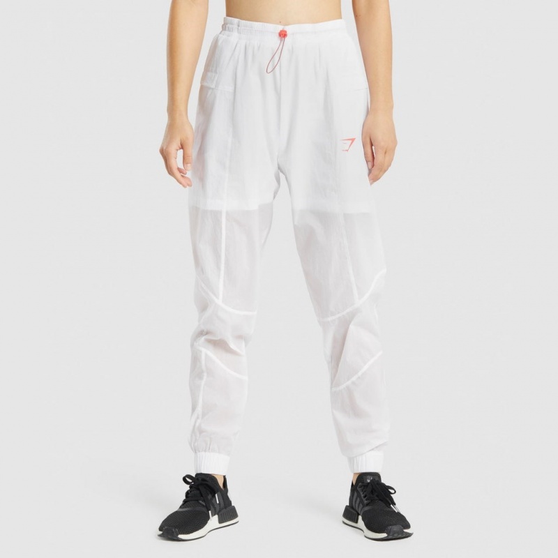 παντελονι jogger Gymshark Pulse Woven ασπρα | 581TXRLNQ