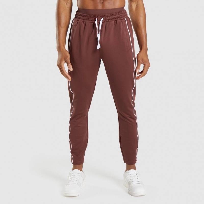 παντελονι jogger Gymshark Recess καφε ασπρα | 926FRPIGX